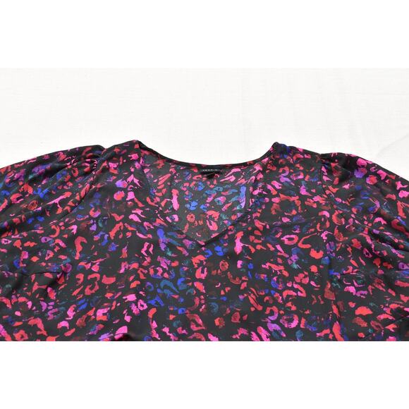 Torrid Plus Size 4 Peplum Blouse Top Black Pink Blue Animal Print - Picture 6 of 8